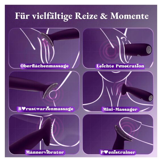 Vibratorensets für Frauen Klitoris Stimulator, Bürstenkopf 76 Reizpunkte 10 Modi Sex Spielzeug für die Frau Paare Mini Vibrator Leise Auflege Vibration für Frauen Sexspielzeug, Sex Toyset für Woman