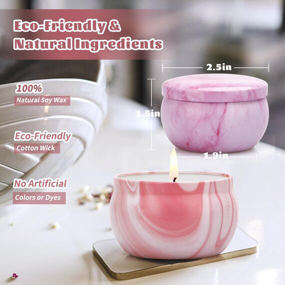 Valentinstag Geschenke für Ihn und Sie Duftkerzen Set zum Geburtstags Danke Kerzenset Geschenkset aus Sojawachs in Dose Aesthetic Schöne Kerzen zum Verschenken