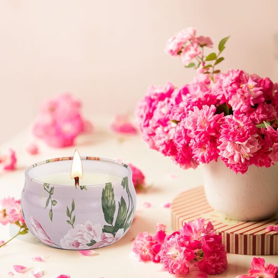 12er Aromatherapie Duftkerze Set für Ihr und Ihn Geschenke für Frauen/Frau/Freundinnen mit Schönes Sojawachs Kerzen in Dekorativen Dose mit Deckel als Geburtstagsgeschenk