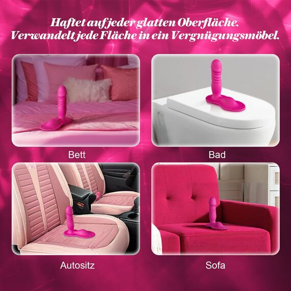 Aufsitz Dildo Vibration für Frauen mit Stoßfunktion Reibungsfunktion, Sex Spielzeug für die Frau Paare, Strap On G Punkt Anal Dildo Vibrator mit App Fernbedienung, BDSM Umschnalldildo Sexmaschine