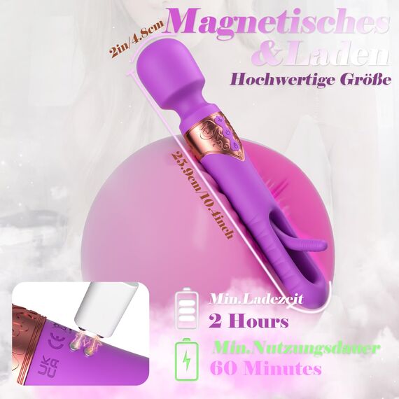 Dildo Vibrator Sex Spielzeug für die Frau, Vibration für Frauen Vibratorensets für Frauen Klitoris Sexspielzeug,Sex Toyset für Woman mit 10 * 7 Modus Paar-Vibratoren, Prostata Massagestab (Lila)