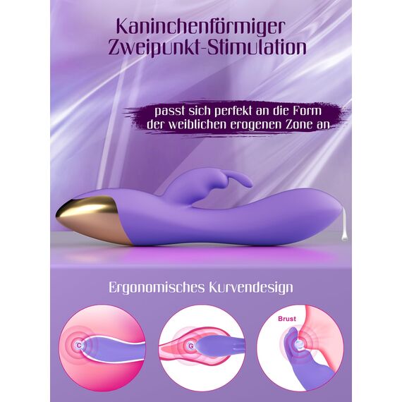 HIVEFUN Vibration für Frauen Sex Spielzeug für die Frau, Vibratorensets für Frauen Klitoris mit 10 Vibrationmodi Diloschwanz Sex Toy, Dildo Vibrator Sex toyset für Woman Paare Sexspielzeug Flieder