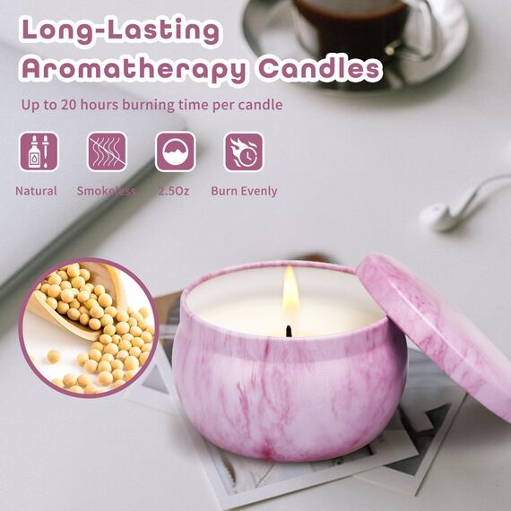 Valentinstag Geschenke für Ihn und Sie Duftkerzen Set zum Geburtstags Danke Kerzenset Geschenkset aus Sojawachs in Dose Aesthetic Schöne Kerzen zum Verschenken