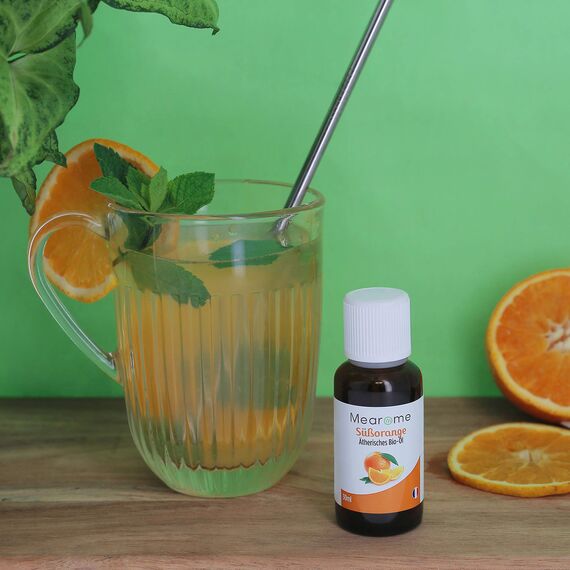 Orangenöl BIO | 30 ml Ätherisches Öl 100% Naturrein | Süßorange Duft-Öl Orange für Diffuser | Aroma zum Verzehr Backen Aromatherapie Anti Stress besser Schlaf Vitamin C Reiniger⎟Bien-Être Mearome
