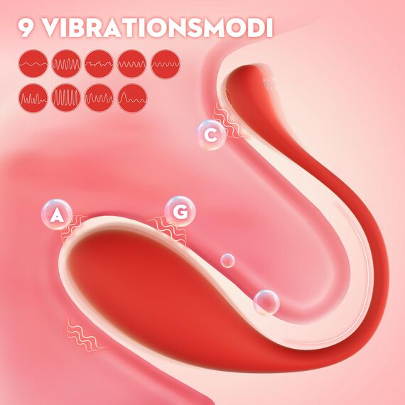 HIVEFUN Vibration für Frauen mit APP, Vibrator Sex Spielzeug für die Frau mit 9 Modi, Vibratorensets für Frauen Klitoris Vibro Ei mit Fernsteuerung für Unterw Sexspielzeug Dildo Vibratoren Sex Toy Rot