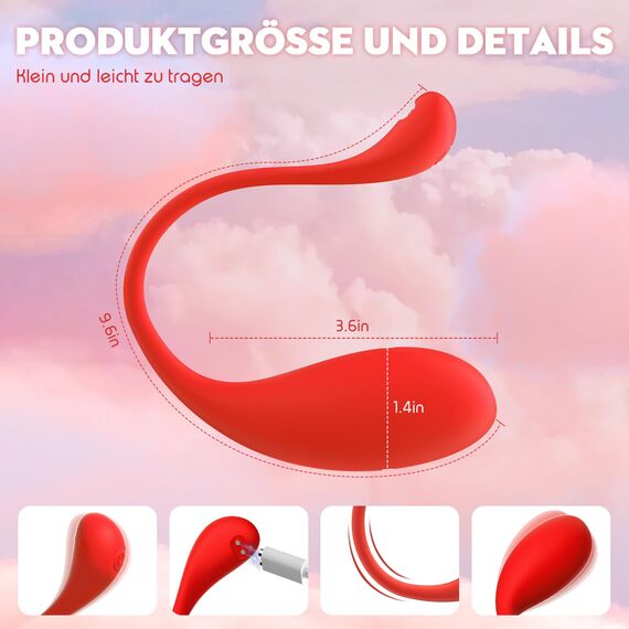 HIVEFUN Vibration für Frauen mit APP, Vibrator Sex Spielzeug für die Frau mit 9 Modi, Vibratorensets für Frauen Klitoris Vibro Ei mit Fernsteuerung für Unterw Sexspielzeug Dildo Vibratoren Sex Toy Rot