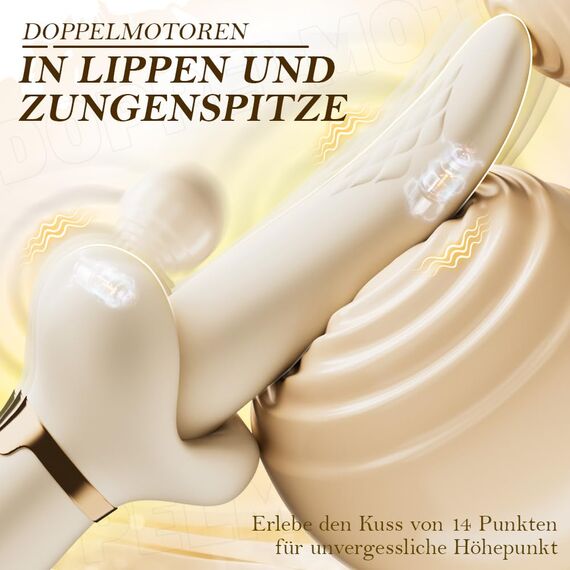 Zunge Vibrator mit 360°rotierende Schwingmodi Sex Spielzeug Vibration für frauen 2 in 1 Vibrator Silikon Vibratoren mit Klitorisstimulation Sex spielzeug für die paare