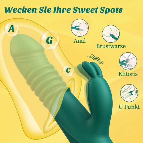 Vibration für Frauen Vibrator mit Stoßfunktion, Dildo Sex Spielzeug für Die Frau Paare ORSLUM Sexspielzeug Vibratorensets für Frauen Klitoris Solo, Sex Toys für Damen Stoss G Punkt Rabbit Vibratoren