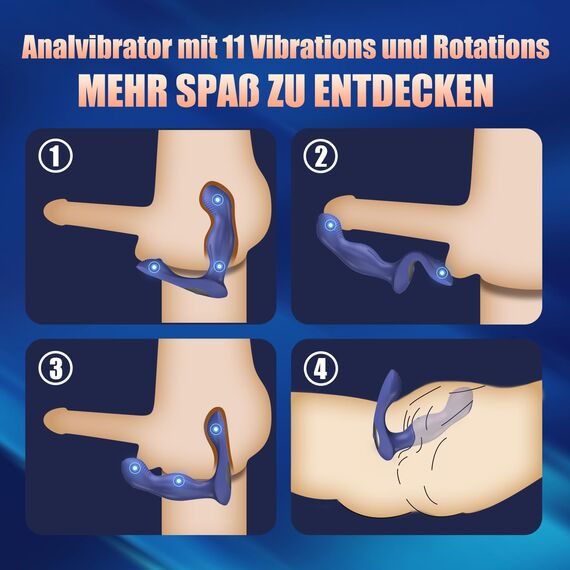 Analvibrator Erotisches Sex Spielzeug für die Männer Paare, Prostata-Massagegeräte mit Fernbedienung, Anal Dildo Analvibratoren Vibratorensets Analplug mit 9 Vibrations 9 Rotations, Swing Sex Toys