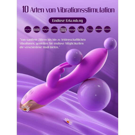 HIVEFUN Dildo Vibration für Frauen Sex Spielzeug für die Frau, G Punkt Vibratoren mit Klitorisstimulation Vibrator Sexspielzeug mit 10 Vibrationsmodi, Vibratorensets für Frauen Sex Toyset für Woman
