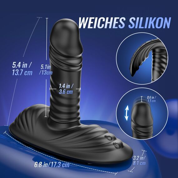 AI Sync Anal Dildo & Grinder-Vibrator mit Silikon-Vollummantelung, Analplug mit 9 Vibrations&3 Stoßmodi, Analkugeln IPX7 Wasserabweisend, Magnetisch Aufladbar, Vibratorenset für Männer & Paare