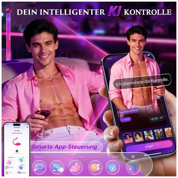Cacuola KI-Sync Vibrator Sex Spielzeug für die Frau Paare, Vibration für Frauen Klitoris Erotisches Sexspielzeug, 9 Modi Vibratorensets für Frauen Klitoris Sex Toys, Vibratoren dildo mit APP