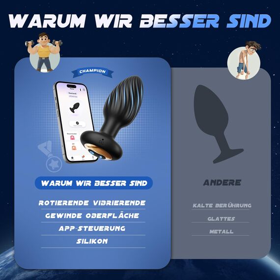 AI-Sync Analplug# für Frauen Sex toyset für Woman, Analvibratoren für Frau Plug für Frauen Sex mit 7 Rotation 7 Vibration, Silikon Sextoysets für Damen Butt Plug Sex Spielzeug für die Frau Paare