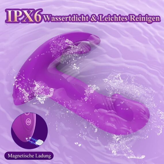 EAWESION Dildos Sexspielzeug für Paare Extrem Sex Spielzeug Analplug Frauen, 9x9 Modi Swing-Stoß Massagestab für frauen Sex Vibratorensets Anal Plug Butterfly Vibrator G Punkt Klitoris Stimulator