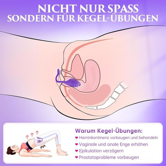 Cacuola KI-Sync Vibrator Liebeskugeln für die Frau, Anal Dildos Vibratorensets für Frauen Klitoris, 9 Modi Analplug Klitoris Stimulator für Sie, Anal Plug Sexmaschine, G Punkt Vibration für Frauen