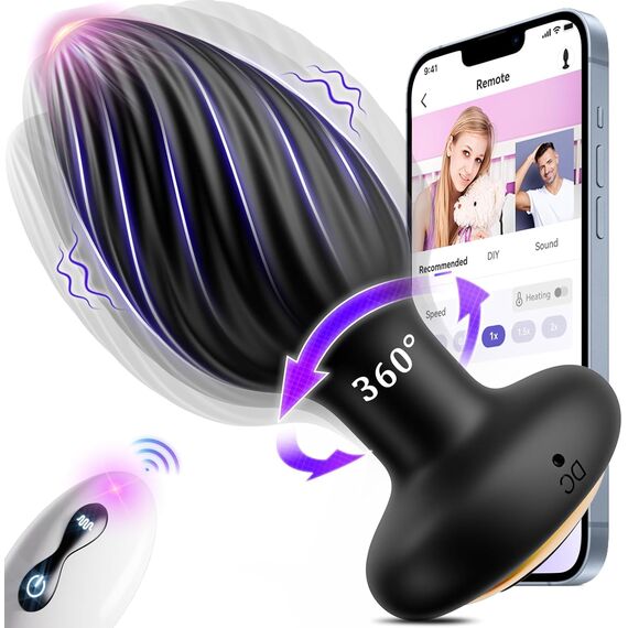 AI-Sync Analplug# für Frauen Sex toyset für Woman, Analvibratoren für Frau Plug für Frauen Sex mit 7 Rotation 7 Vibration, Silikon Sextoysets für Damen Butt Plug Sex Spielzeug für die Frau Paare