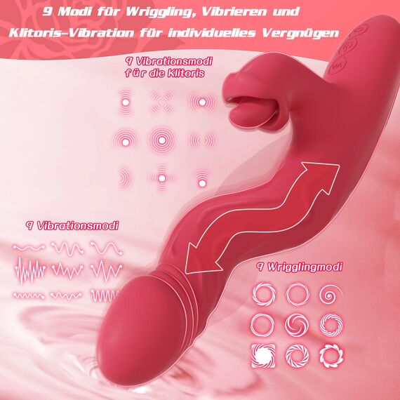 Dildo Vibrator Wriggling, G Punkt Vibration für Frauen Klitoris Zunge mit App, Sex Spielzeug für die Frau Paare Extrem, Realistische Silikon Anal Dildo, YAWNSHE Erotisches Sexspielzeug Sex Maschine