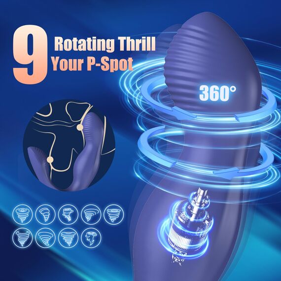 Analvibrator Erotisches Sex Spielzeug für die Männer Paare, Prostata-Massagegeräte mit Fernbedienung, Anal Dildo Analvibratoren Vibratorensets Analplug mit 9 Vibrations 9 Rotations, Swing Sex Toys