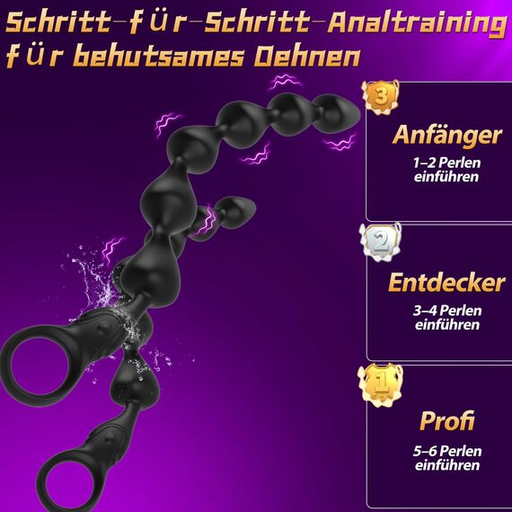 Flüssigsilikon Analplug Analkugeln mit 10 Vibrationsmodi Anal Dildo & Analvibratoren für Männer und Frauen 36cm Sexspielzeug für die Paare BDSM Anal Beads Prostata Stimulation Männer