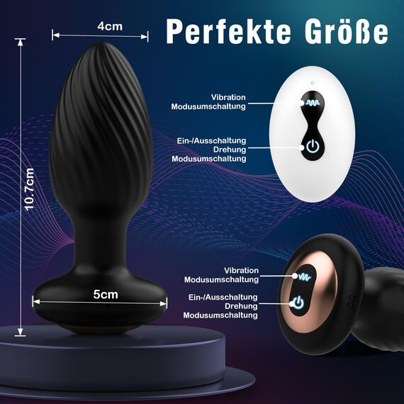 AI-Sync Analplug# für Frauen Sex toyset für Woman, Analvibratoren für Frau Plug für Frauen Sex mit 7 Rotation 7 Vibration, Silikon Sextoysets für Damen Butt Plug Sex Spielzeug für die Frau Paare