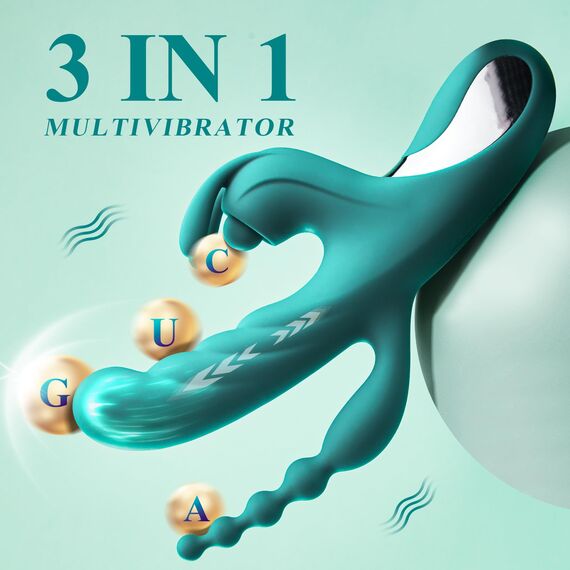 G-Punkt Rabbit Vibrator - 3 in 1 Anal Dildo Sex Toys mit 5 * 10 * 7 Thrust Vibrationsmodi Vibratorensets für Frauen, Silikon Vibratoren Dildos Klitoris Stimulator Erotik Sex Spielzeug für die Paare
