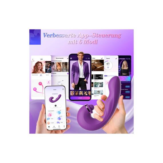 Vibrator für Klitoris Bruststimulator - Silikon Flattern Vibration für Frauen G-punkt Pulsieren Erotik Butterfly Sex Spielzeug für die Frau, 3IN1 Dildo Vibratorensets für Frauen Paare 5x5x10 modi