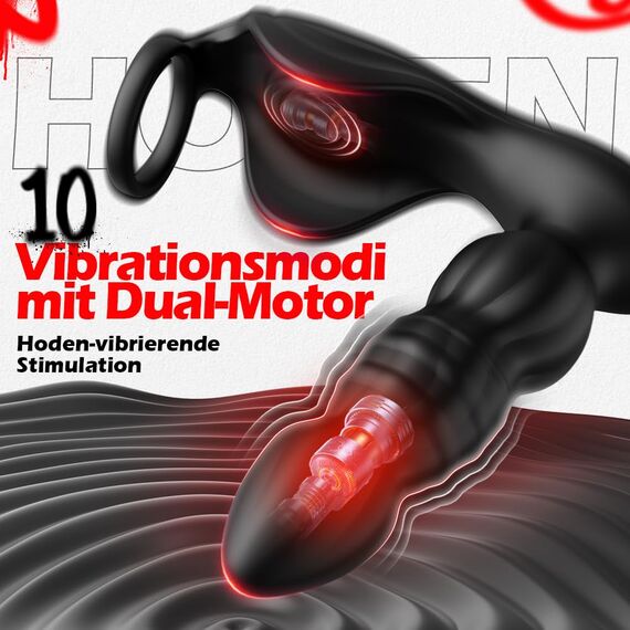 Analvibratoren für Mann Prostata Stimulation Männer Analplug für männer mit Penisring 3 Stoßfunktion 10 Vibrationen Anal Vibrator Dildo Analkugeln Sex Spielzeug für die Männer Paare Buttplug Sex Toys