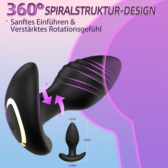 Analplug für Männer Mit 9 Vibration Modes & APP - Prostata Stimulation Männer | Anal Plug, Buttplug, Anal Vibrator | <45db Leise, 90min Laufzeit | Sex Spielzeug Für Die