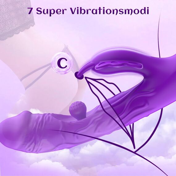 Dildo Vibrator Sex Spielzeug für die Frau, G Punkt Vibratoren mit Klitorisstimulation für Frauen mit 10 Rotationsmodi 7 * 7 VibrationModi, Vibratorensets für Frauen Klitoris Stimulator für Sie