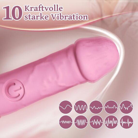Vibrator Vibration für Frauen Sex Spielzeug für Die Frau Paare Mini Vibratorensets für Frauen Klitoris Leise - 10 Vibrationsmodi Starke Massagestab Vibratoren (Pink)