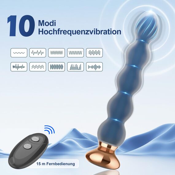 Analvibratoren Anfänger Analplug# für Frauen und Männer, Silikon Analkugeln Butt plug 10 Vibrationmodi Sexspielzeug mit Fernbedienung Prostate Massager für Parre Extrem Sex