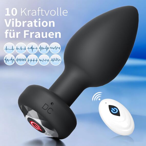 Analplug# für Frauen Männer Analplug 3 Stücke Set Buttplug Silikon Matell Anal Plug Buttplugs mit 10 Vibration Vibrator für Frau Anal Plug Sexspielzeug geeignet für Anfänger, Frauen, Männer Paare