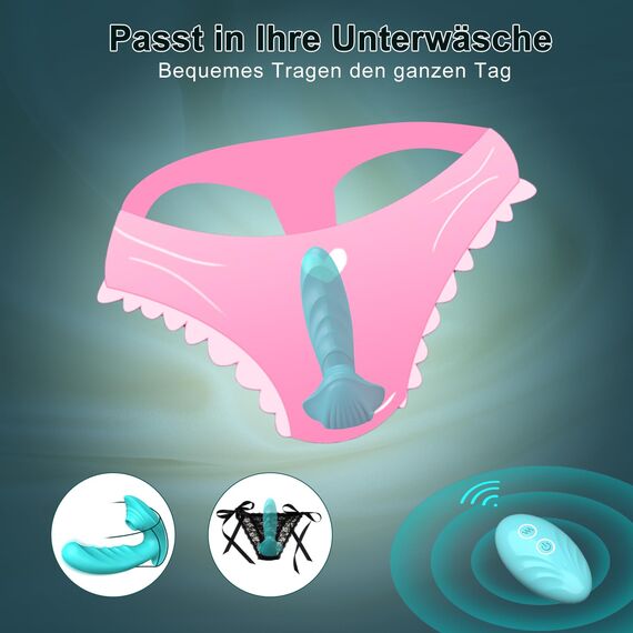 Butterfly Vibrator Lecken Tragbare G-Punkt Klitoris Vibratoren für sie mit Fernbedienung, Aufladbare Leise Dildo Erotik Sexspielzeug mit 12 Vibrationsmodi für Frauen Paare