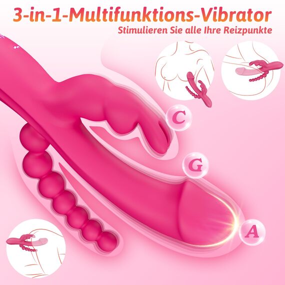 Vibrator für die Frau Dildo Sexspielzeug - 3 in 1 G Punkt Vibrator mit 10 Vibrationen & 10 Pulsationsmodi, diskretes Design Sexspielzeug für Frauen, Klitoris Vibratoren Frauen leise