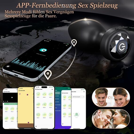 Analplug# für Frauen Männer Sex Spielzeug für die Frau, Anal Plug Vibrator mit APP Vibration 10 Modi, Silikon Buttplug Vibration für Frauen Sexspielzeug, Vibratorensets für frauen Sex Toys