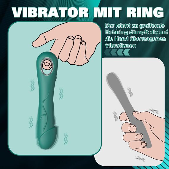 Silikon Klassische Vibrator Vibration für Frauen Sexspielzeug Vibratoren für sie Klitoris Leise, Sex Toys Realistische Dildo Analvibrator für Paare mit 10 Modi G-Punkt Vibrators (Kieferngrün)