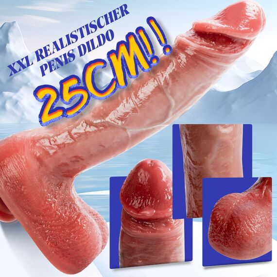 Groß Dildo Vibrator Sexspielzeug für Frauen Solo, 25cm XXL Penis Dildos Sex Spielzeug für die Frau Extrem, 3 Teleskop und 9Vibrationmode mit Stoßfunktion,3Rotierender, Anal prostata Stimulation Männer