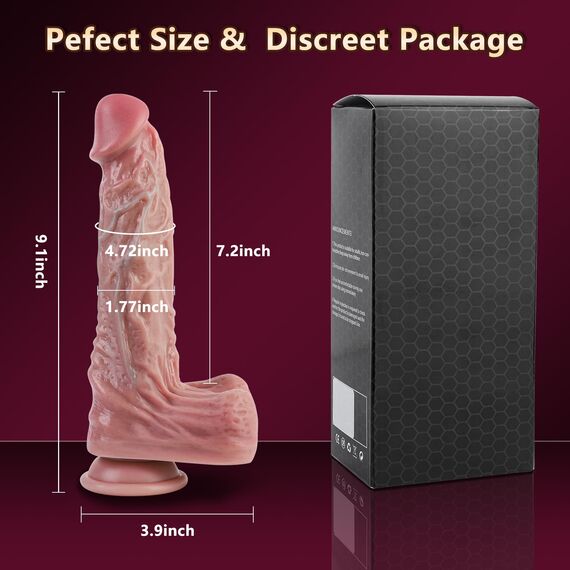 Dildo Spielzeug Vibration für die Frauen- Großer Dildo Vibrator Sexspielzeug Realistische Dildos für Vaginale G-Punkt- Dildo mit 3 Stoß & 10 Vibrations & Heizfunktion, Adult Sex Toys mit Fernbedienung