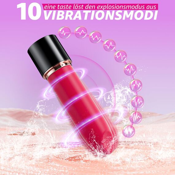 Mini Vibrator Vibratorensets für frauen Mit Vier Silikonköpfe-Sex Toys Lipstick Vibration für Frauen Sex Spielzeug für die Frau mit 10 VibrationModi, Leise Vibratoren Sexspielzeug (Vibratorensets)