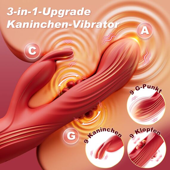 Vibration für Frauen Sex Spielzeug Dildo Vibrator - G Punkt Vibratoren mit 9 Vibrationen & 9 Pulsationen, Sex Spielzeug für die Frau Klitoris Stimulator für Sie Sexspielzeug Sex Toys Dildos Vibrators