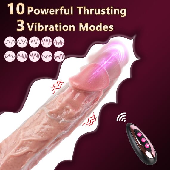 Dildo Spielzeug Vibration für die Frauen- Großer Dildo Vibrator Sexspielzeug Realistische Dildos für Vaginale G-Punkt- Dildo mit 3 Stoß & 10 Vibrations & Heizfunktion, Adult Sex Toys mit Fernbedienung