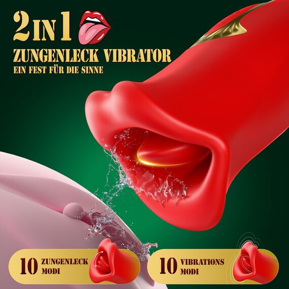 Vibrator Vibration für Frauen, KELESTA Sex Spielzeug für die Frau mit 10 Zungenlecken & 10 Vibrationsmodi, Vibratorensets für Frauen Klitoris Stimulator für Sie, Sex Spielzeug für die Paare