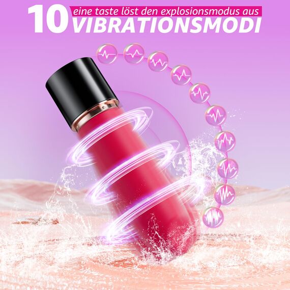 Mini Vibrator Vibratorensets für frauen Mit Vier Silikonköpfe-Sex Toys Lipstick Vibration für Frauen Sex Spielzeug für die Frau mit 10 VibrationModi, Leise Vibratoren Sexspielzeug (Vibratorensets)
