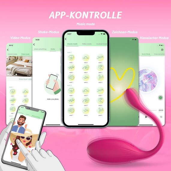 Vibratorensets für Frauen Vibrator, Sex Spielzeug für die Frau Paare, 10 Modi Vibration für Frauen Vibratorstarb Frauen Klitoris G Punkt, Sex Toys Dildo Anal Vibratoren Sexspielzeug mit APP (Pink)