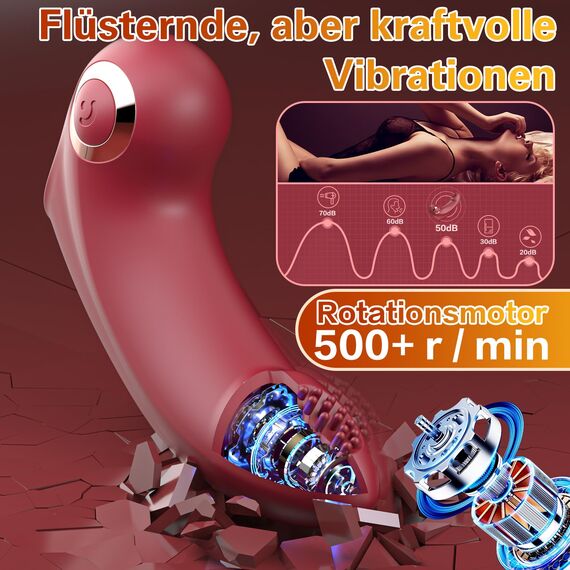 Yivans Fingervibrator für Sie Klitoris und G-Punkt mit 10 Vibrationsmodi, Erotik Sex Toy Tragbare Nippel Stimulator Fingerhülle mit Silikon Textur Bürste Sexspielzeug für Paare Frauen(Rot)
