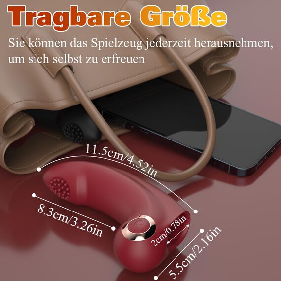 Yivans Fingervibrator für Sie Klitoris und G-Punkt mit 10 Vibrationsmodi, Erotik Sex Toy Tragbare Nippel Stimulator Fingerhülle mit Silikon Textur Bürste Sexspielzeug für Paare Frauen(Rot)