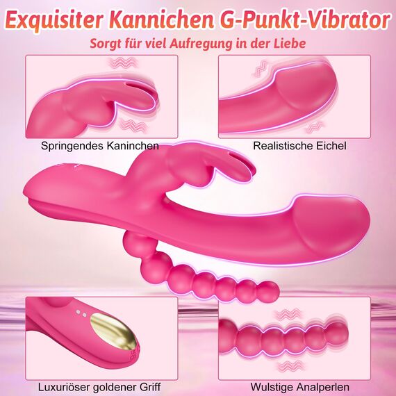 Vibrator für die Frau Dildo Sexspielzeug - 3 in 1 G Punkt Vibrator mit 10 Vibrationen & 10 Pulsationsmodi, diskretes Design Sexspielzeug für Frauen, Klitoris Vibratoren Frauen leise