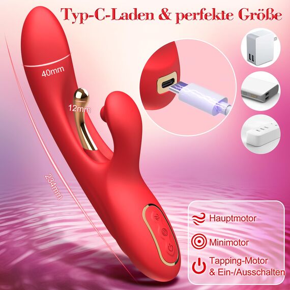 Rabbit Vibrator Sexspielzeug für Frauen Solo - G Punkt Vibratoren Sex Spielzeug für die Frau Klitoris, Dildo Vibration für Frau 9*9*9 Vibrationsmodi Vibratorstarb Frauen Klitoris Stimulator für Sie
