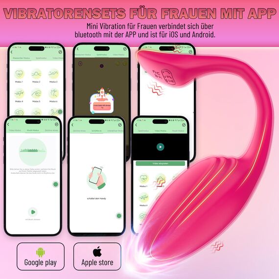 Vibrator Sex Spielzeug für die Frau Paare, Vibration für Frauen Klitoris Erotisches Sexspielzeug, 10 Modi Vibratorstarb Frauen Klitoris Sex Toys, Vibratoren Dildo mit APP Fernbedienung