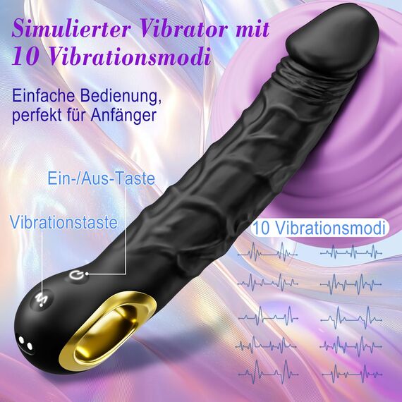 Vibration für Frauen Vibrator Vibratorensets für Frauen mit 10 Vibrationsmodi Anal Dildo Vibrator Prostata Stimulation Sex Spielzeug für die Frau Männer G Punkt Vibratorstarb Klitoris Sex Toy